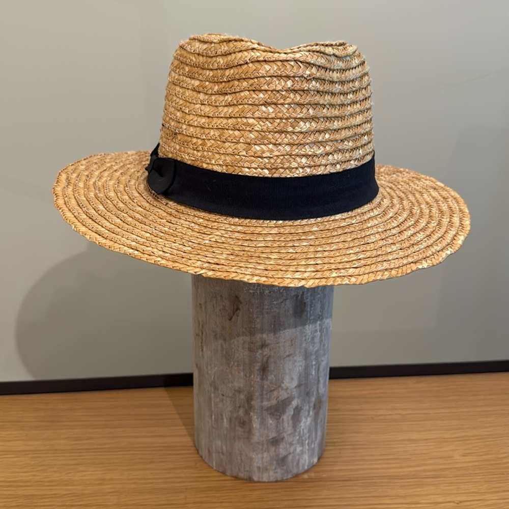 Lack of Color Straw Hat Black Ribbon Size Medium 57CM